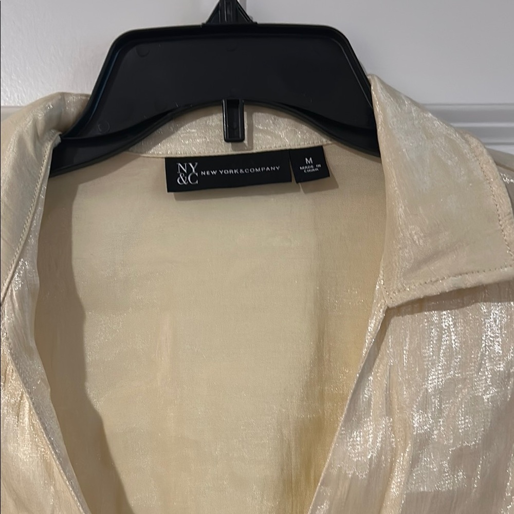 New York & Company Shimmering Cream Top